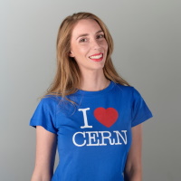 T-Shirt femme I love CERN bleu