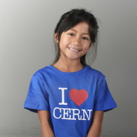 T-Shirt enfants bleu "I love CERN"