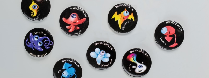 Badges de particule célèbres