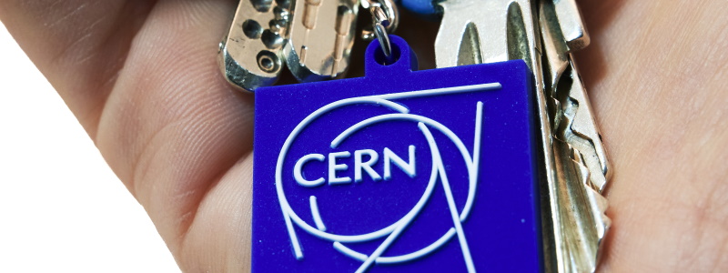 CERN logo key ring