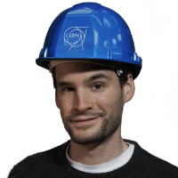 Casque de chantier CERN bleu
