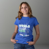 T-shirt Web light blue woman