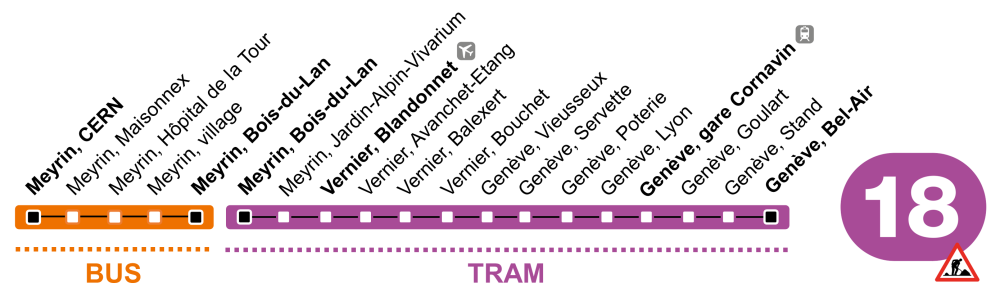 Tram 18 works August 2025